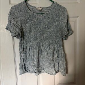 Urban Romantics Women's Blue Cheetah Print Top Size Large